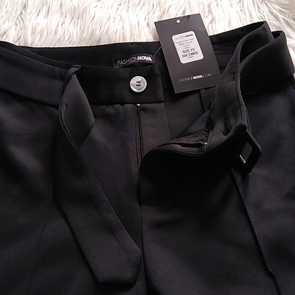 NEW Fashion Nova Walk In The Park Biker Trouser - Black - Picture 6 of 16